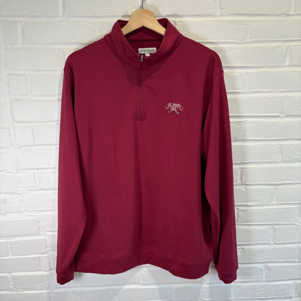 Peter Millar Performance 1/4 Pullover Maroon Big … - image 1
